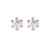 Le Lumiere 6-Claw Diamond Earrings in Rose Gold