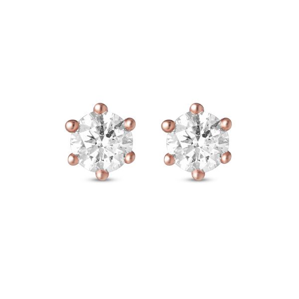 Le Lumiere 6-Claw Diamond Earrings in Rose Gold