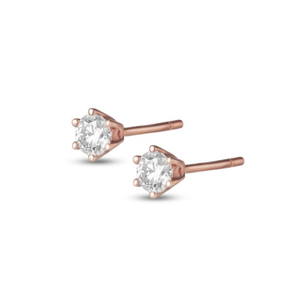 Le Lumiere 6-Claw Diamond Earrings in Rose Gold