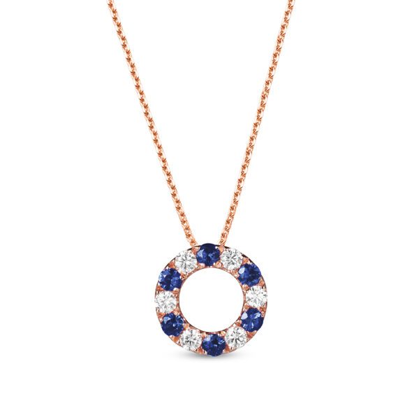 ROYAL Sapphire Diamond Pendant  in Rose Gold