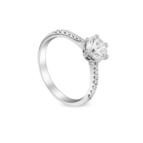 Luminous Halo Ring in White Gold