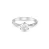 Luminous Halo Ring in White Gold