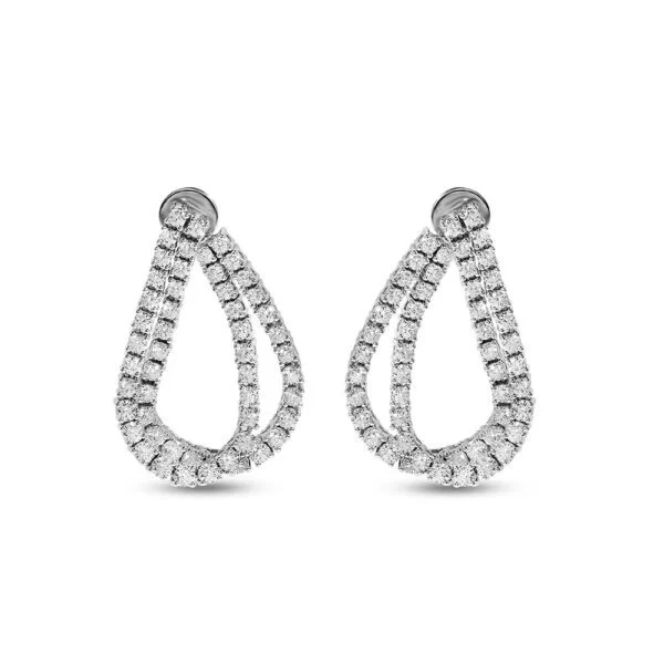 Dewdrop Embrace Earrings in White Gold
