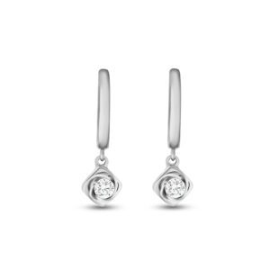 BLISSFUL MIST Dangle Earrings in White Gold