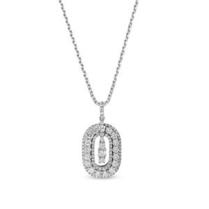 LUXE Lustrous Oval Pendant in White Gold