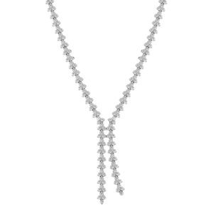 Lustre Lariat Necklace in White Gold