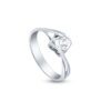 JE T'AIME Heart Ring in White Gold