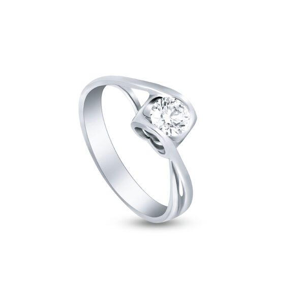 JE T'AIME Heart Ring in White Gold