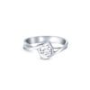 JE T'AIME Heart Ring in White Gold