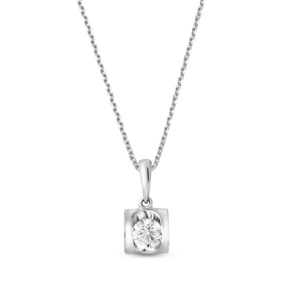 JE T'AIME Heart Pendant in White Gold