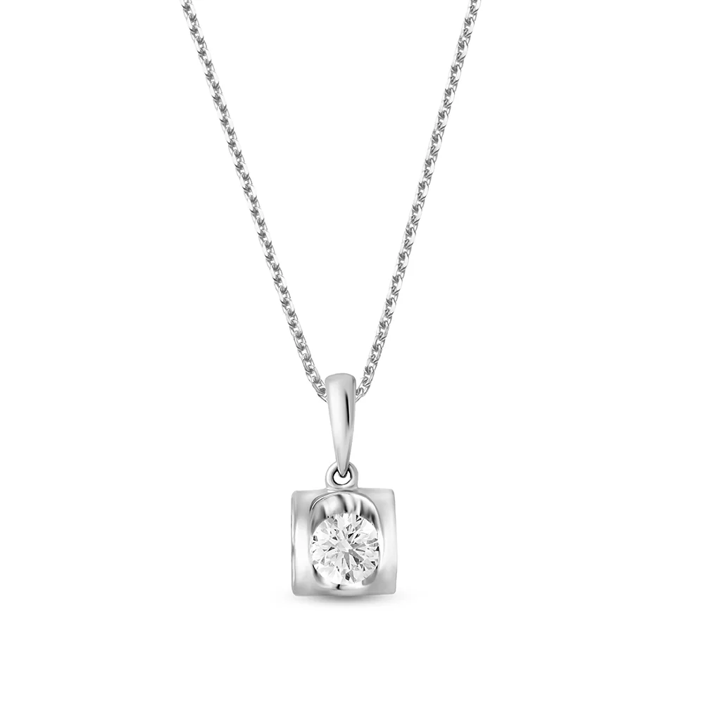 JE T’AIME Heart Pendant in White Gold
