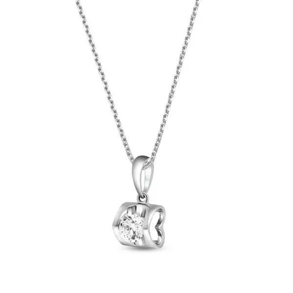 JE T'AIME Heart Pendant in White Gold