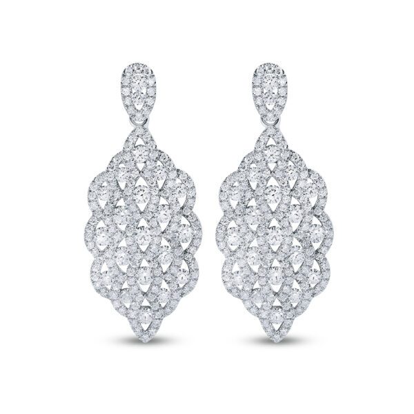 LUXE Glam Earrings in White Gold