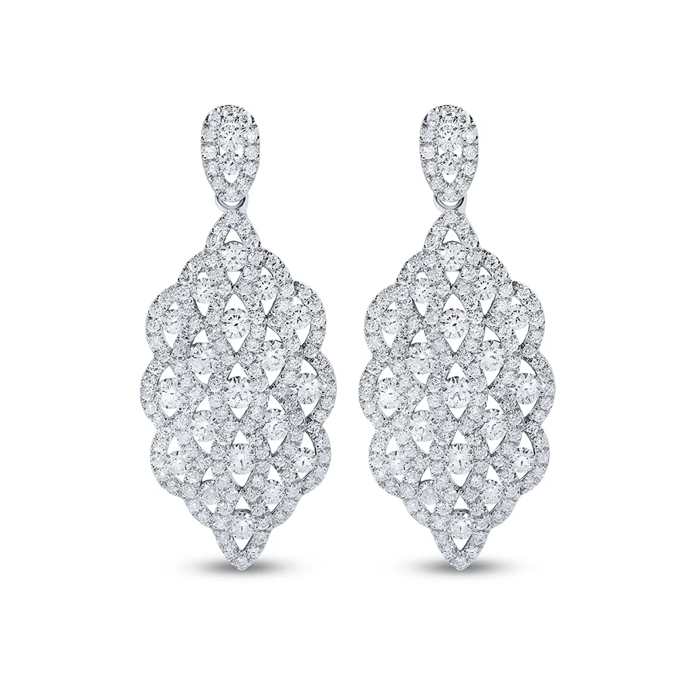 LUXE Glam Earrings in White Gold