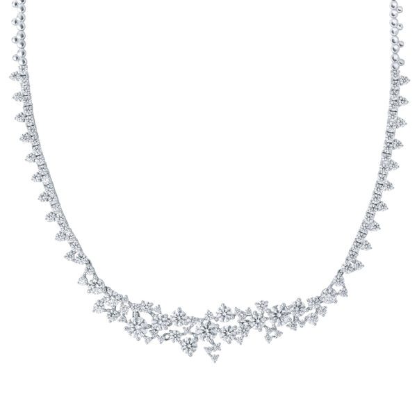 Blooming Spark Necklace in White Gold