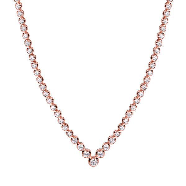 Stream of Sparkle Necklace in Rose Gold