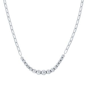 WBG Wedding_ZN0000256 Diamond Link Necklace in White Gold