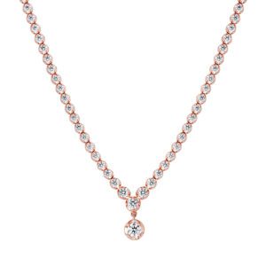 WBG Wedding_ZN0000257 Diamond Drop Necklace in Rose Gold
