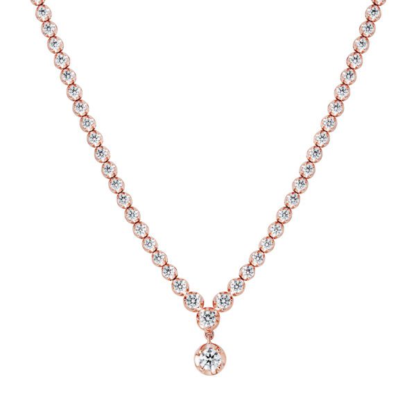 Diamond Drop Necklace in Rose Gold
