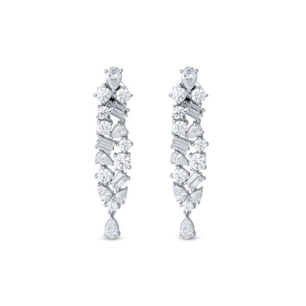 Cascade Earrings in White Gold