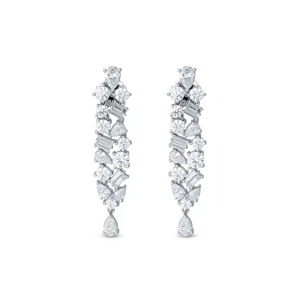 Cascade Earrings in White Gold