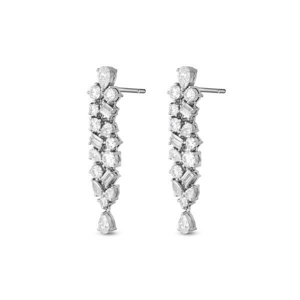 Cascade Earrings in White Gold