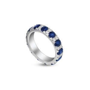 ROYAL Full Eternity Sapphire Ring in White Gold