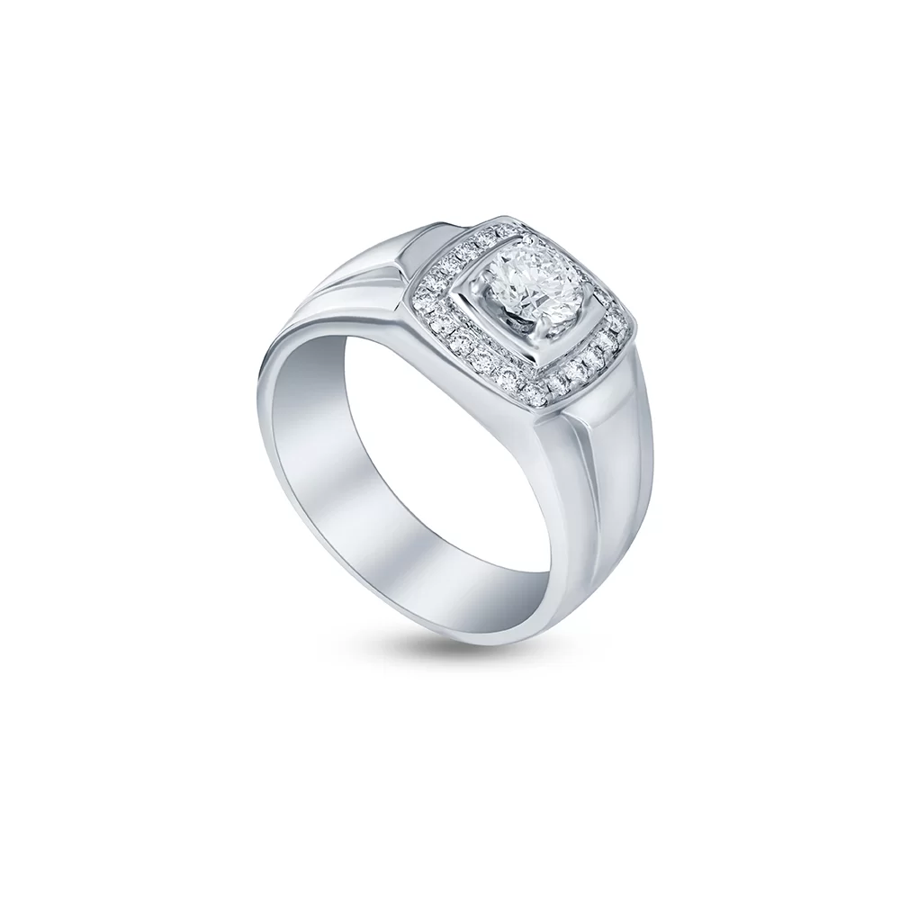 CONQUISTI Men Ring in White Gold