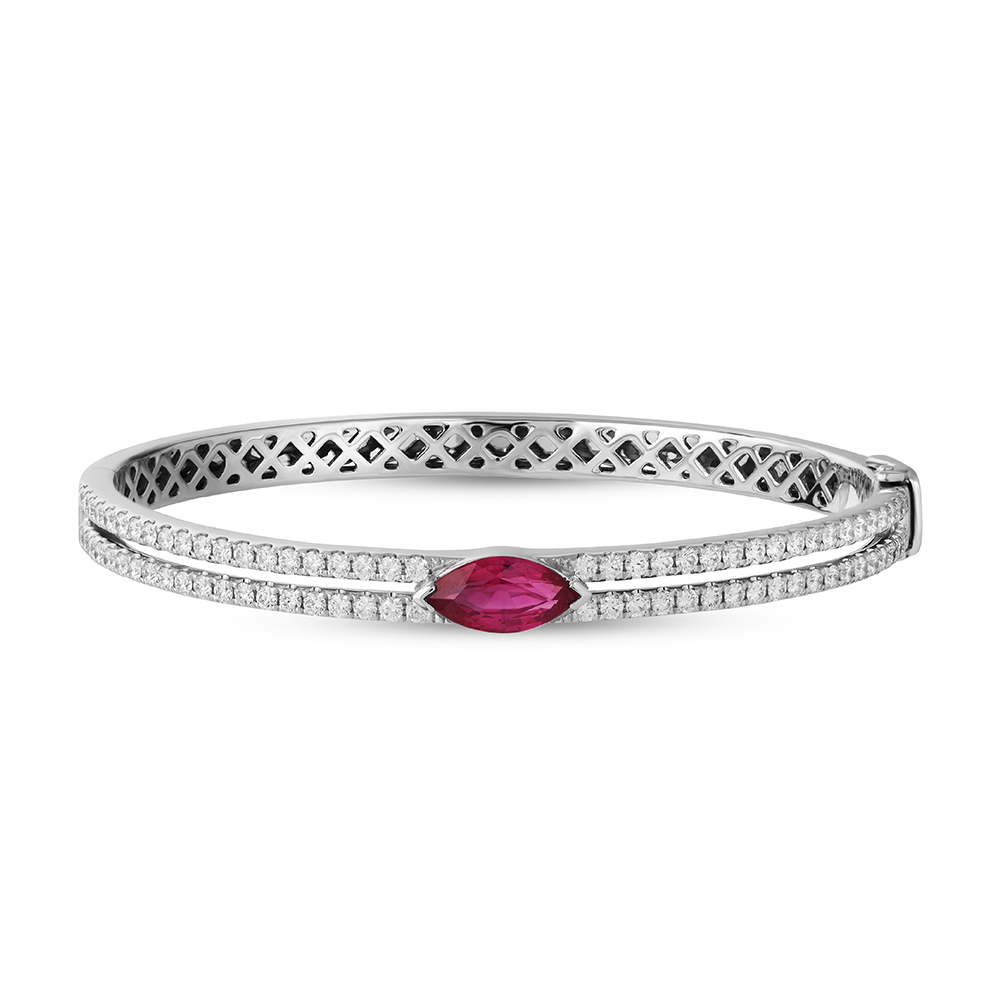 WBG_Z20061955-05 ROYAL Frosted Ruby Mirage Bangle