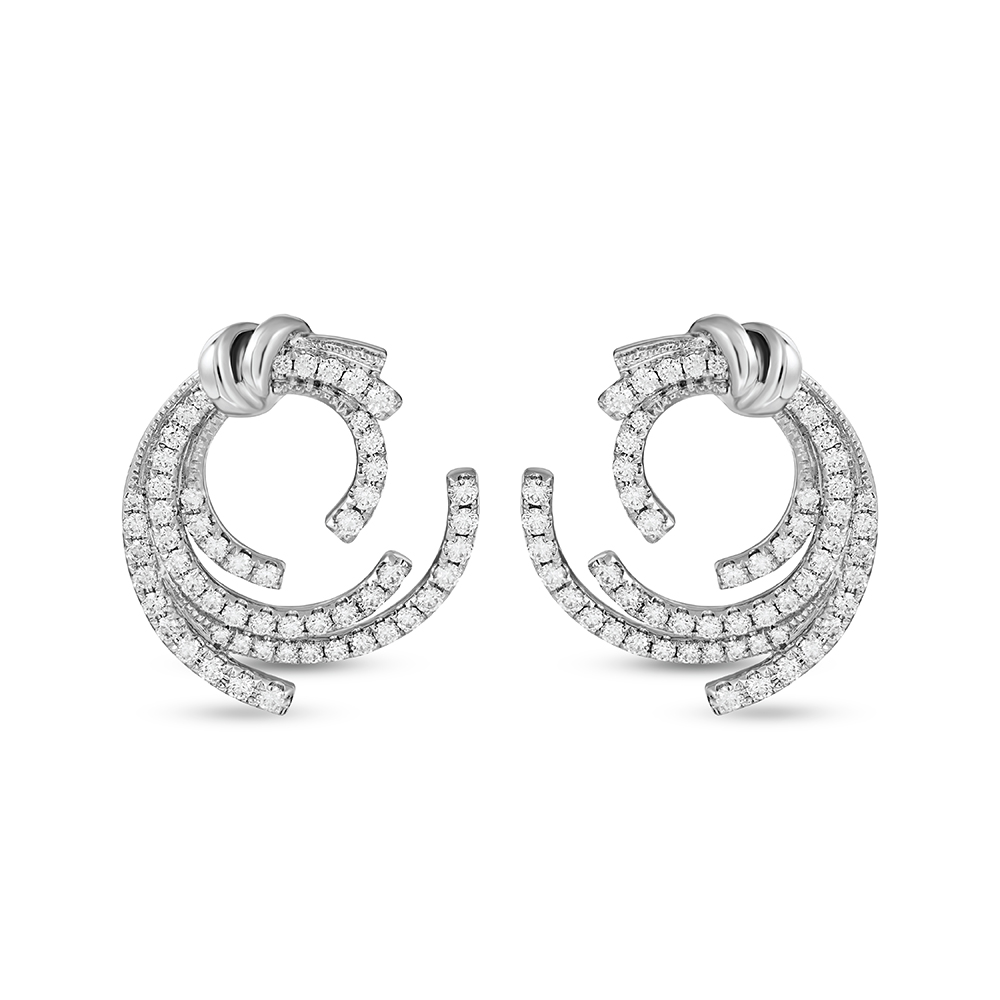 ETERNITY Cascade of Time Diamond Earrings in White Gold