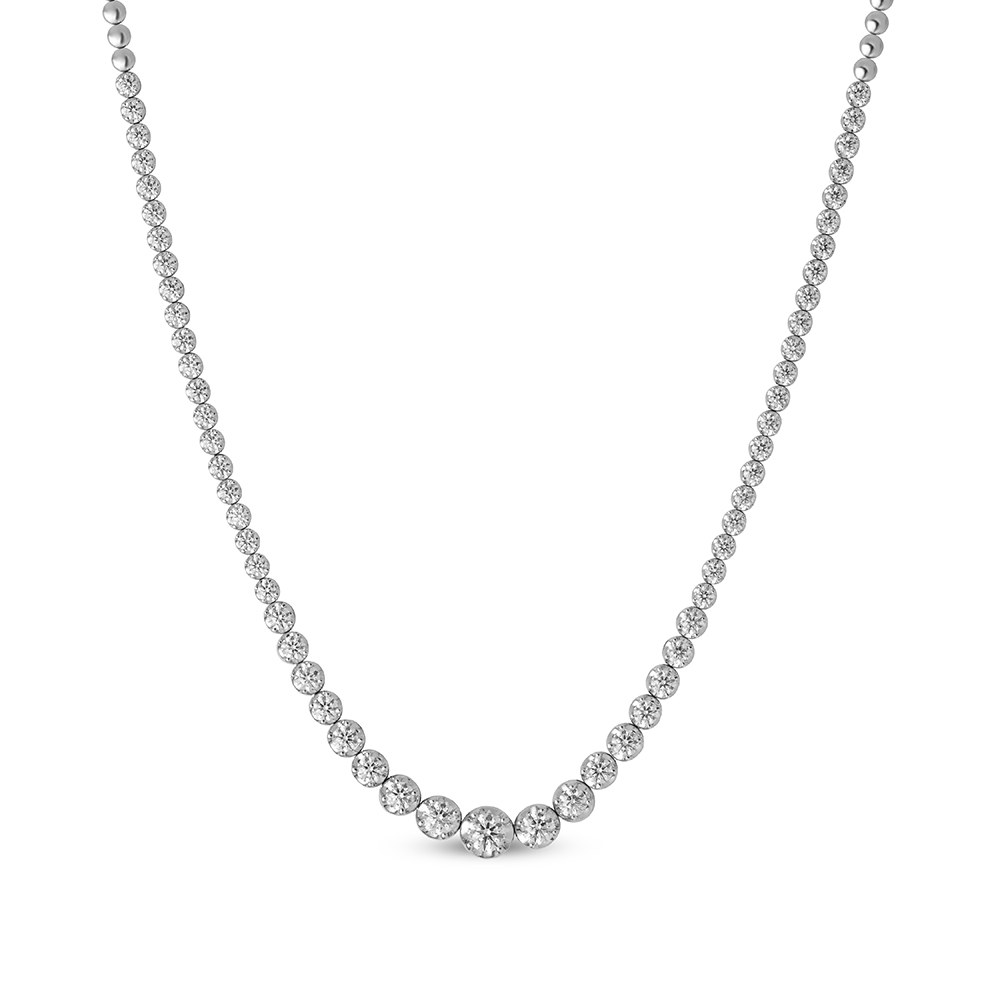 Graduated Halo Diamond Necklace